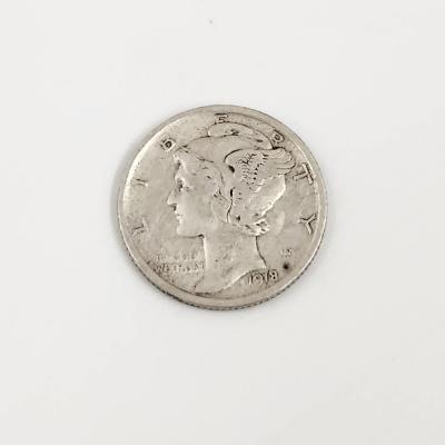 1918 SILVER MERCURY DIME