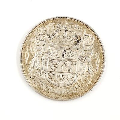 1945 SILVER CANADIAN 50 CENT COIN