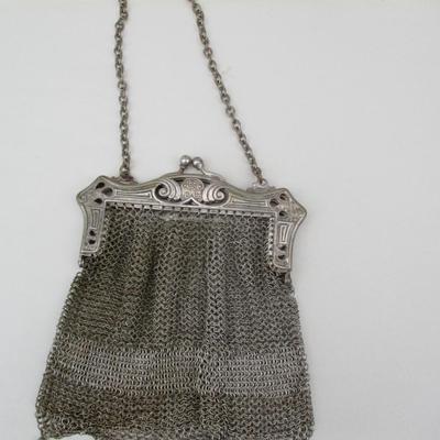 Antique German Silver Mesh Purse