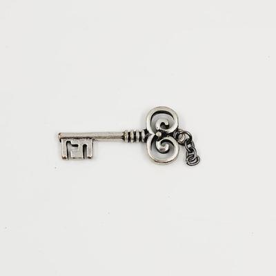 SILVER TONED KEY CHARM / PENDANT