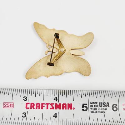 VINTAGE MADE IN GERMANY HAND PAINTED BUTTERFLY PIN