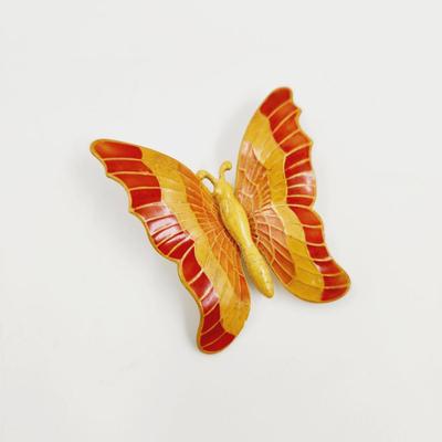 VINTAGE MADE IN GERMANY HAND PAINTED BUTTERFLY PIN