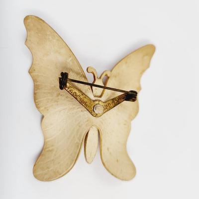 VINTAGE MADE IN GERMANY HAND PAINTED BUTTERFLY PIN