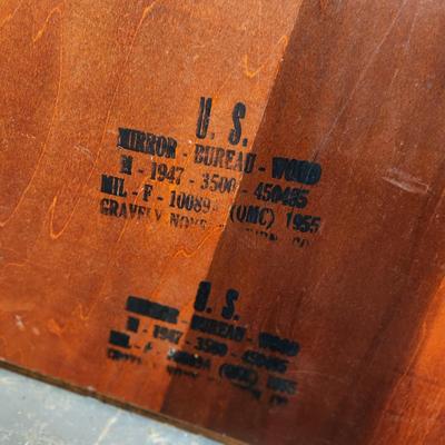 VINTAGE 1948 WOODEN SOLID WOOD FRAMED MIRROR