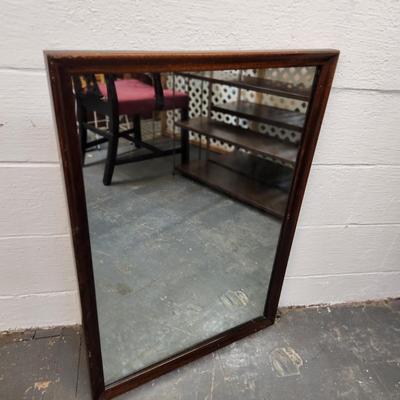 VINTAGE 1948 WOODEN SOLID WOOD FRAMED MIRROR