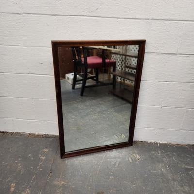 VINTAGE 1948 WOODEN SOLID WOOD FRAMED MIRROR