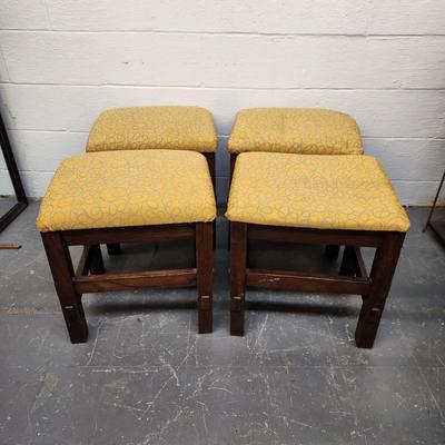 ASHLEY FURNITURE SOLID WOOD SHORT MATCHING STOOLS