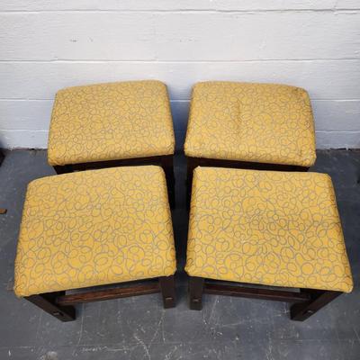 ASHLEY FURNITURE SOLID WOOD SHORT MATCHING STOOLS