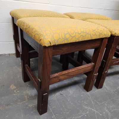 ASHLEY FURNITURE SOLID WOOD SHORT MATCHING STOOLS