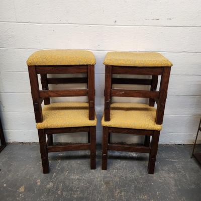 ASHLEY FURNITURE SOLID WOOD SHORT MATCHING STOOLS