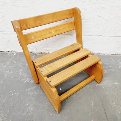 CUTE CHILDRENS WOODEN FOLDING STOOL