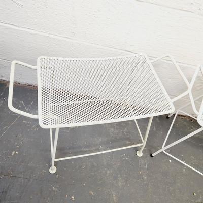 2 METAL MESH STOOLS