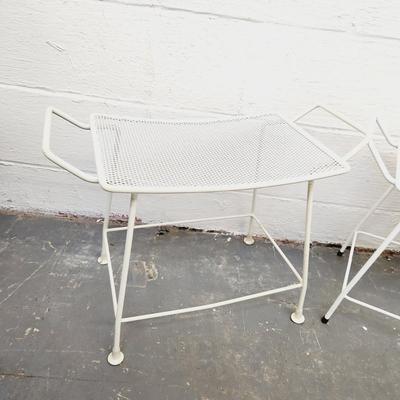 2 METAL MESH STOOLS