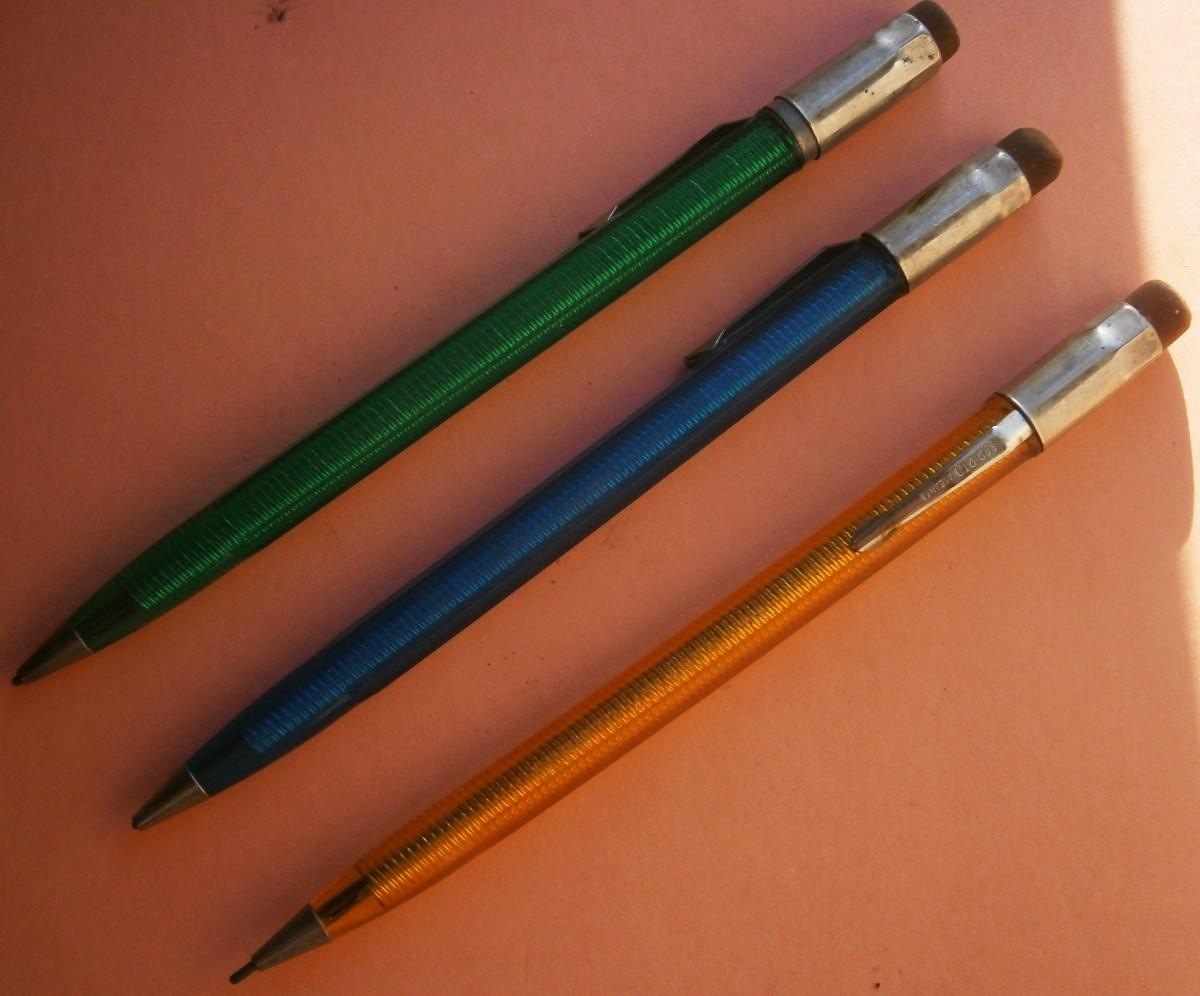 3) Vintage Scripto Mechanical Pencils,