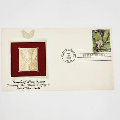 2002 22k REPLICA LONGLEAF PINE FOREST STAMP