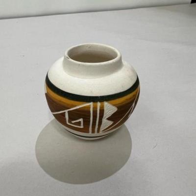 Signed Native American Pottery includes Acoma and Navajo Design Pieces