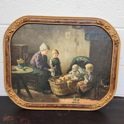 ANTIQUE FRAMED PRINT PICTURE