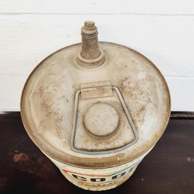 VINTAGE COOP METAL MOTOR OIL CONTAINER