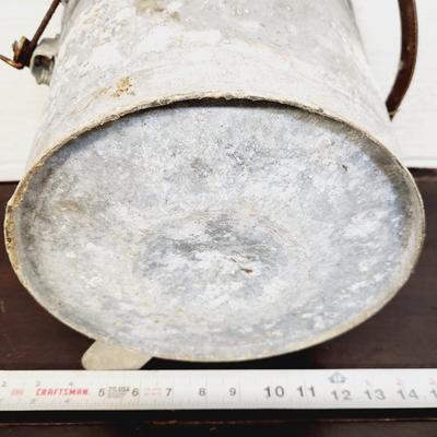VINTAGE GALVANIZED METAL & WOOD MOP BUCKET