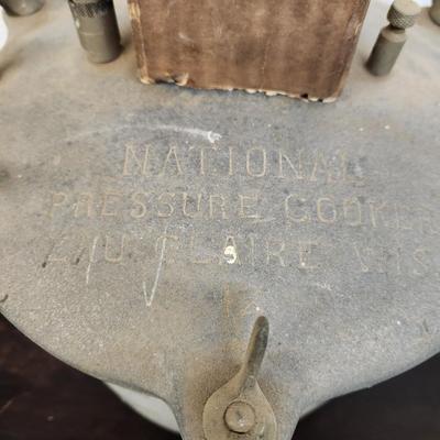 ANTIQUE NATIONAL PRESSURE COOKER WITH EXTRAS