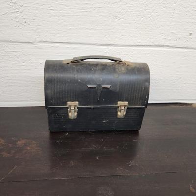 VINTAGE BLACK METAL LUNCH BOX #2