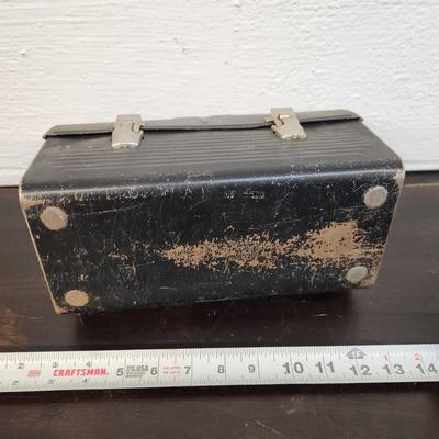 VINTAGE BLACK METAL LUNCH BOX #2