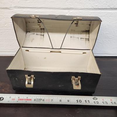 VINTAGE BLACK METAL LUNCH BOX #2