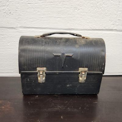 VINTAGE BLACK METAL LUNCH BOX #2