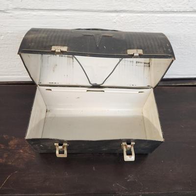 VINTAGE BLACK METAL LUNCH BOX #2