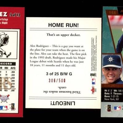 ALEX RODRIGUEZ LOT WITH #'D CARD /500