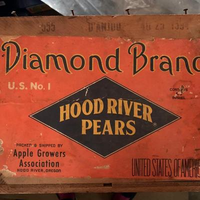 wooden fruit box with label#3 (8 total listed in this sale listing)