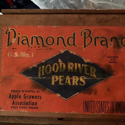 wooden fruit box with label#5 (8 total listed in this sale listing)