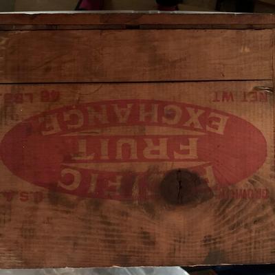 wooden fruit box with label#4 (6 total listed in this sale listing)
