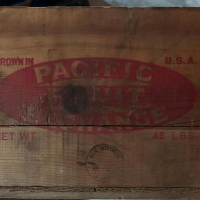 wooden fruit box with label#6 (6 total listed in this sale listing)