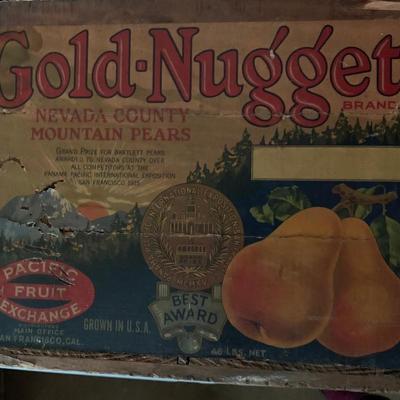 wooden fruit box with label#6 (6 total listed in this sale listing)