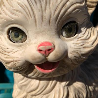 vintage cat squeeze toy