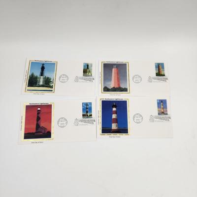 1ST DAY STAMPS - 4 PC - 2003 SOUTHWESTERN LIGHTHOUSE