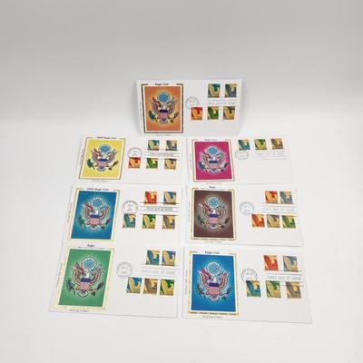 1ST DAY STAMPS - 7 PC - 2003 - 2005 EAGLE COIL