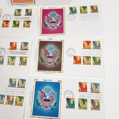1ST DAY STAMPS - 7 PC - 2003 - 2005 EAGLE COIL