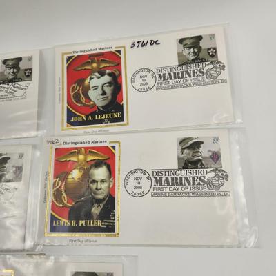 1st DAY STAMPS - 5PC - 2005 DISTINGUISHED MARINES