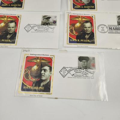 1st DAY STAMPS - 5PC - 2005 DISTINGUISHED MARINES