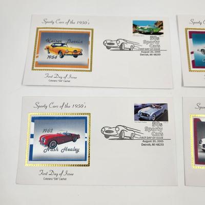 1st DAY STAMPS - 4 PC - 2005 SPORTY CARS OF THE 50S