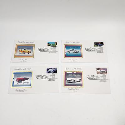 1st DAY STAMPS - 4 PC - 2005 SPORTY CARS OF THE 50S