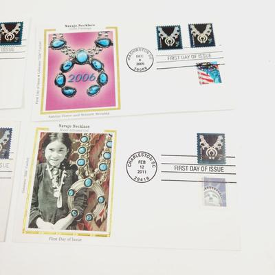 1st DAY STAMPS - 4 PC - 2004, 06, 07, 2011 NAVAJO NECKLACE