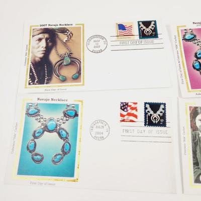 1st DAY STAMPS - 4 PC - 2004, 06, 07, 2011 NAVAJO NECKLACE