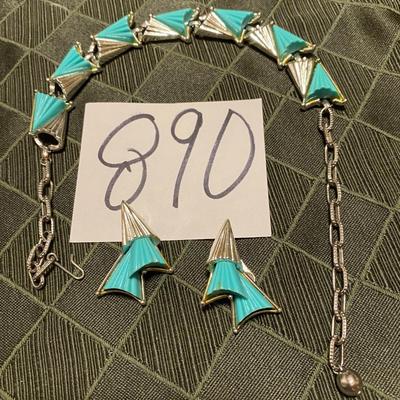 Vintage Bracelet and Clip Earrings