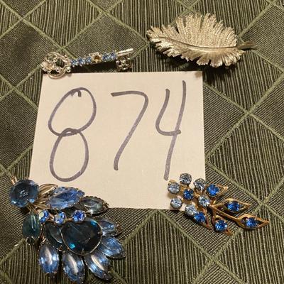 Beautiful Blue and Silver Pins