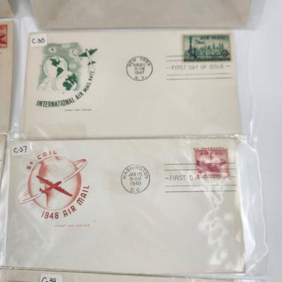1ST DAY STAMPS - 10 PC - 1944, 46, 47, 48 & 49 - MULTI TYPES