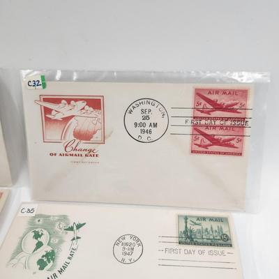 1ST DAY STAMPS - 10 PC - 1944, 46, 47, 48 & 49 - MULTI TYPES