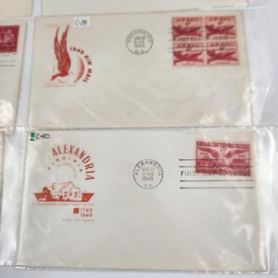 1ST DAY STAMPS - 10 PC - 1944, 46, 47, 48 & 49 - MULTI TYPES